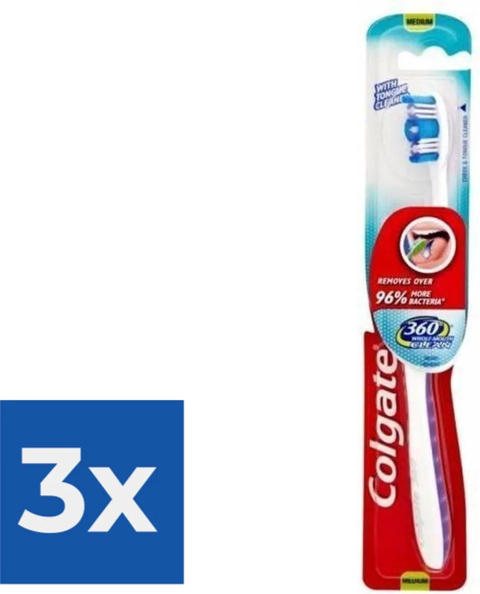 Colgate Whole Mouth Clean Medium Tandenborstel - 3 Stuks