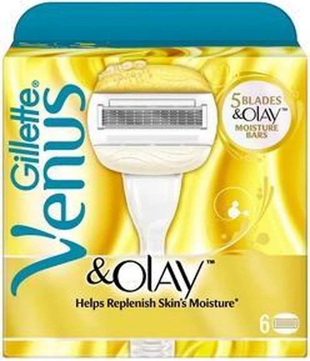 Gillette Venus Mesjes 5-Blad - 6 Stuks - Blauw/Geel/Wit