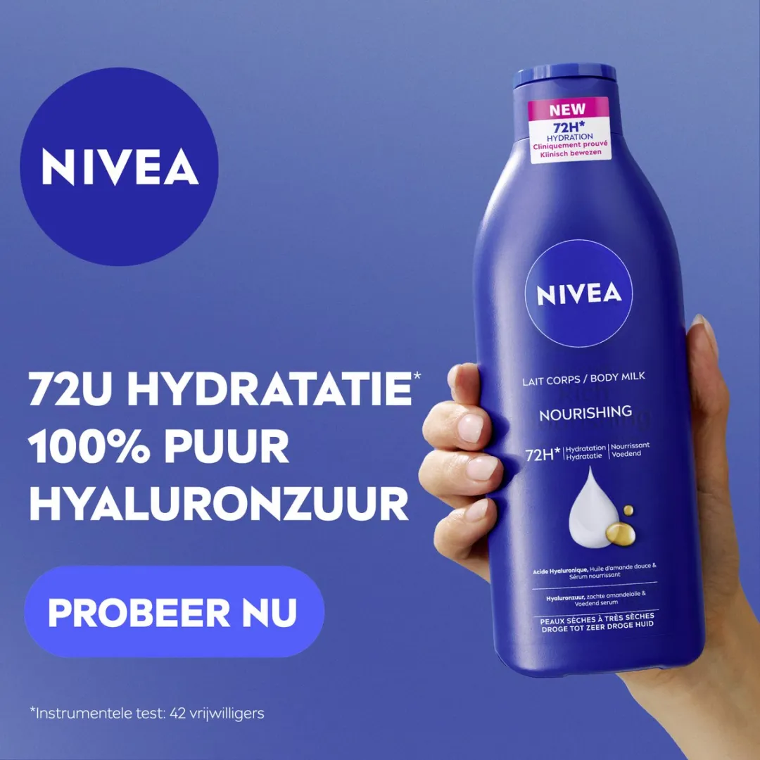 NIVEA Verzorgende Body Milk 75ml - 6 Stuks - Hyaluronzuur & Amandelolie