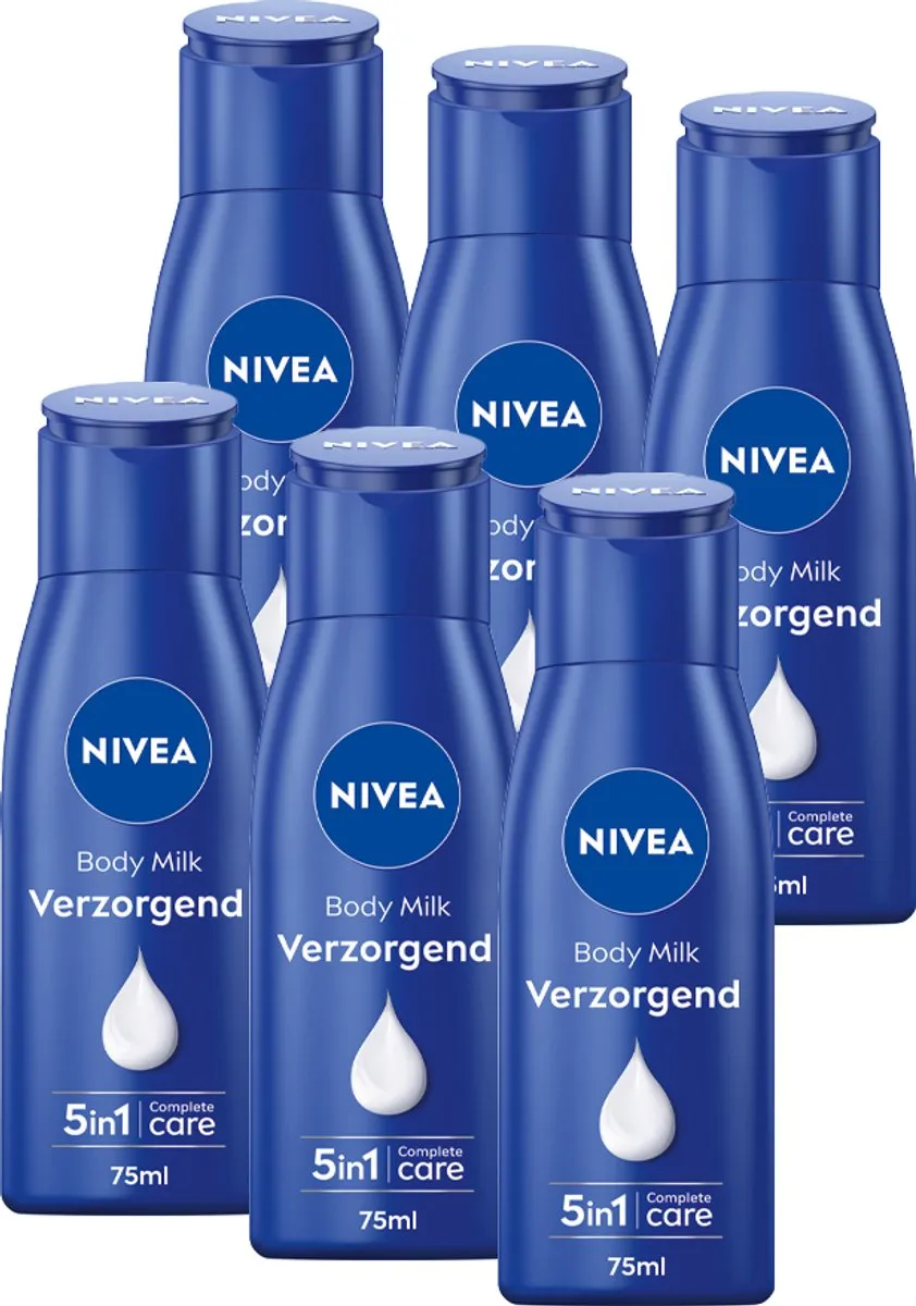 NIVEA Verzorgende Body Milk 75ml - 6 Stuks - Hyaluronzuur & Amandelolie - afbeelding 6 van 6