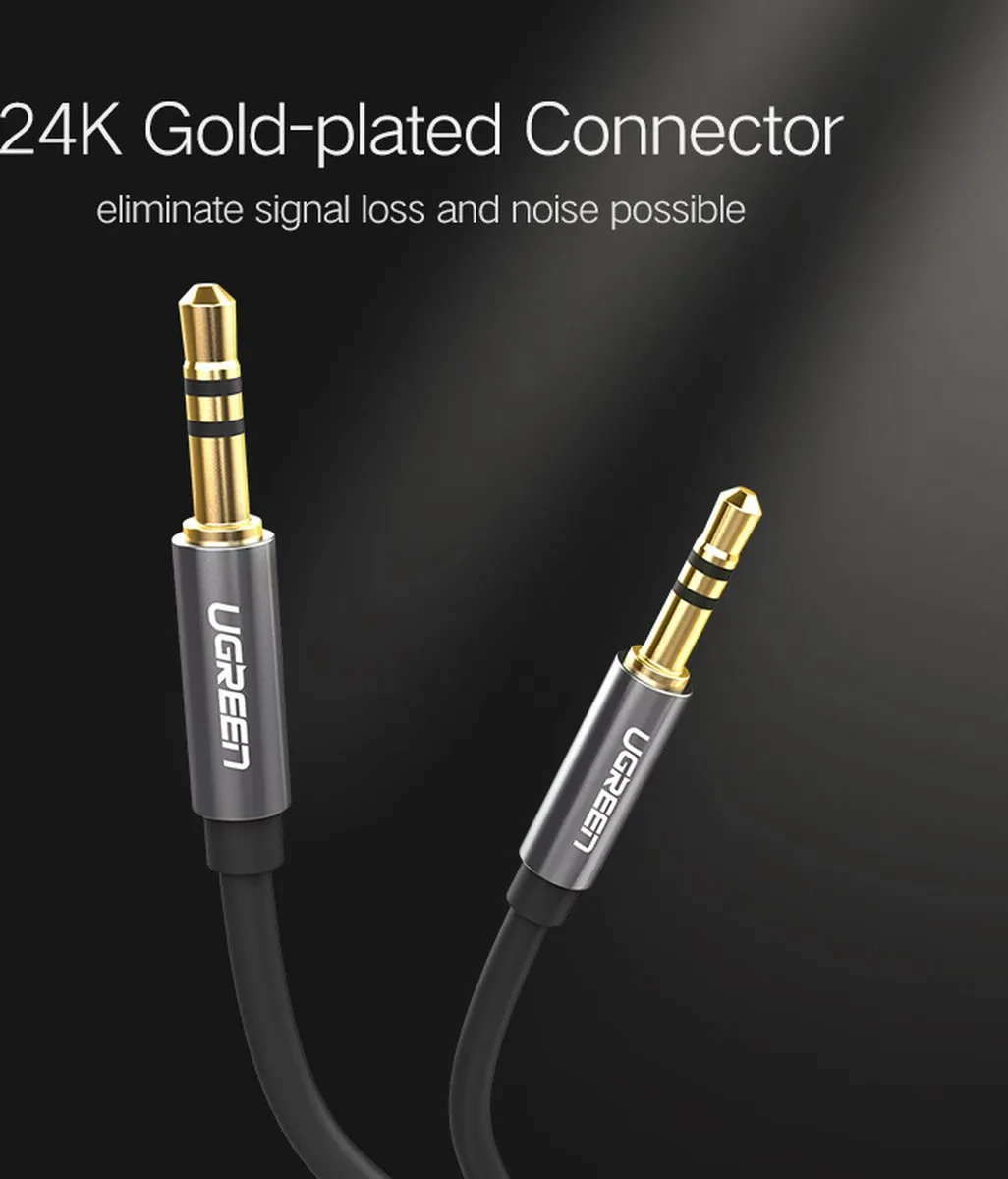 Ugreen 3.5mm Stereo Audio Jack Kabel 1m - Male to Male - Zwart