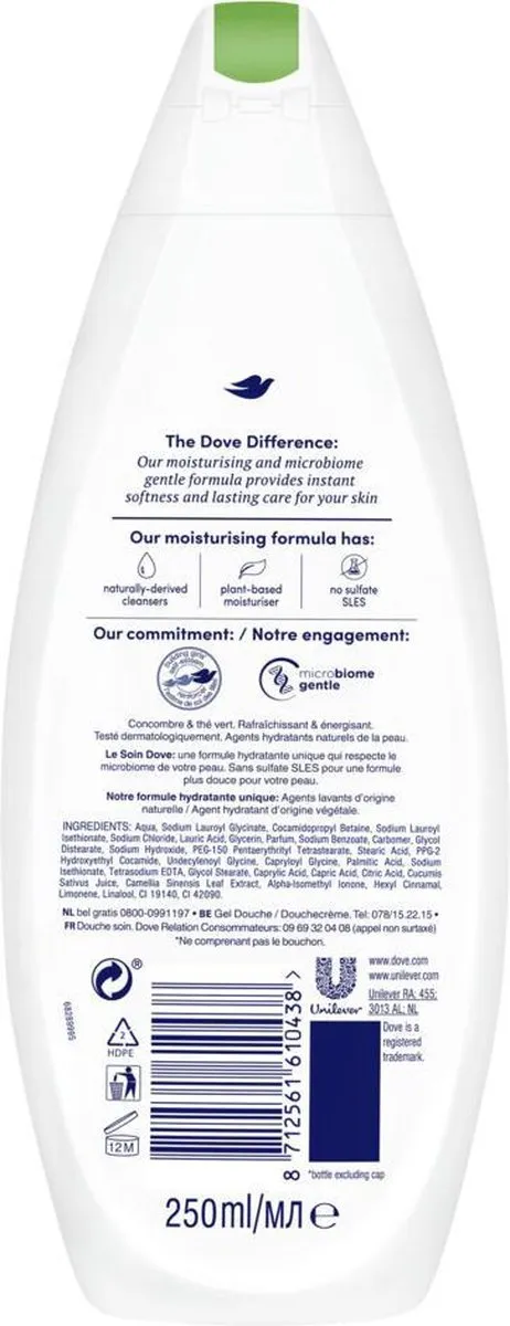 Dove Go Fresh Verzorgende Douchecrème 250ml