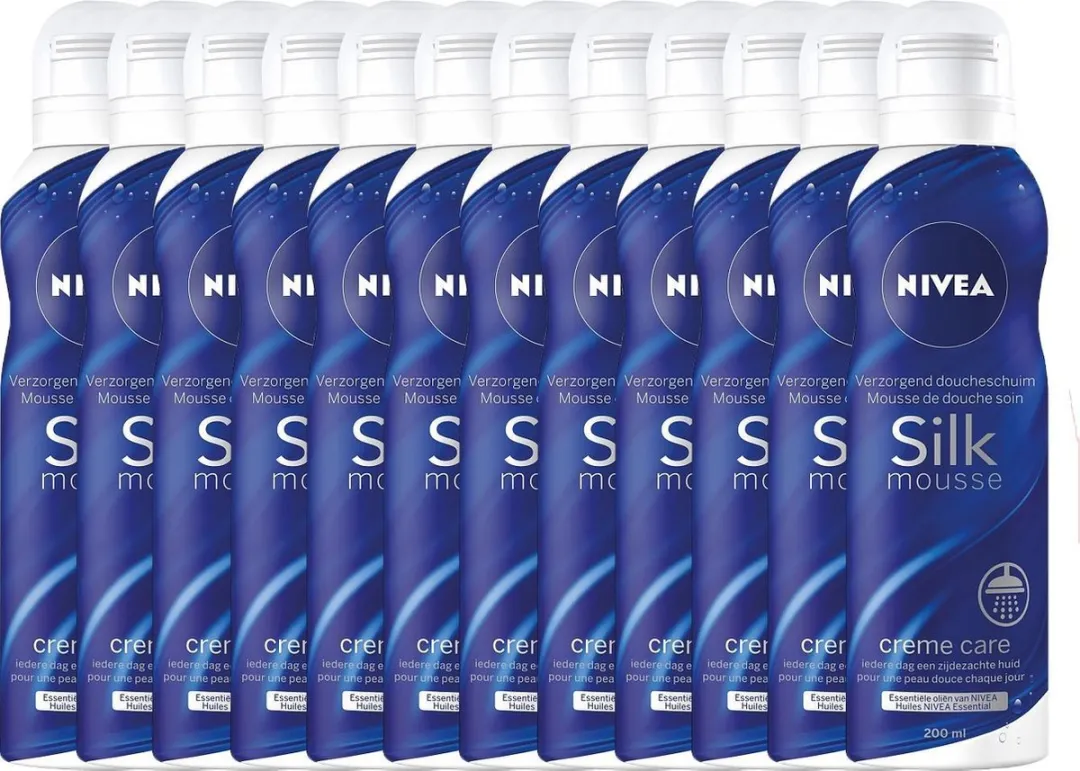 NIVEA Silk Mousse Creme Care - 2400ml (12x200ml) - afbeelding 2 van 2
