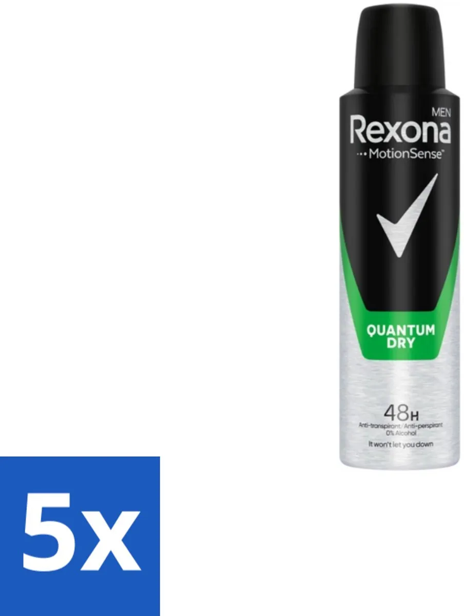 Rexona Men Quantum Dry Deodorant Spray 750ml - 5 Stuks
