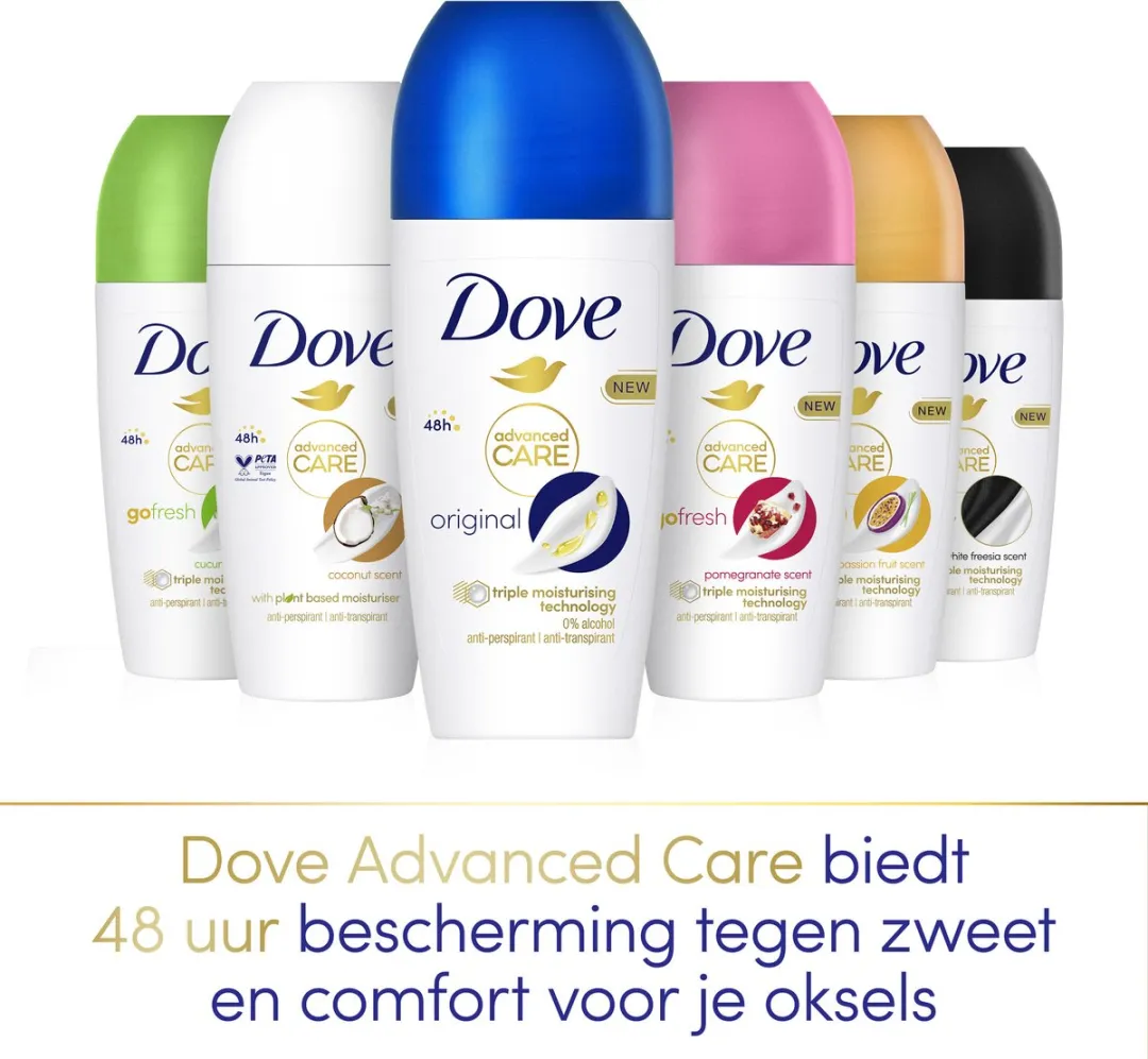 Dove Original Advanced Care Anti-Transpirant Roller - 6x50ml