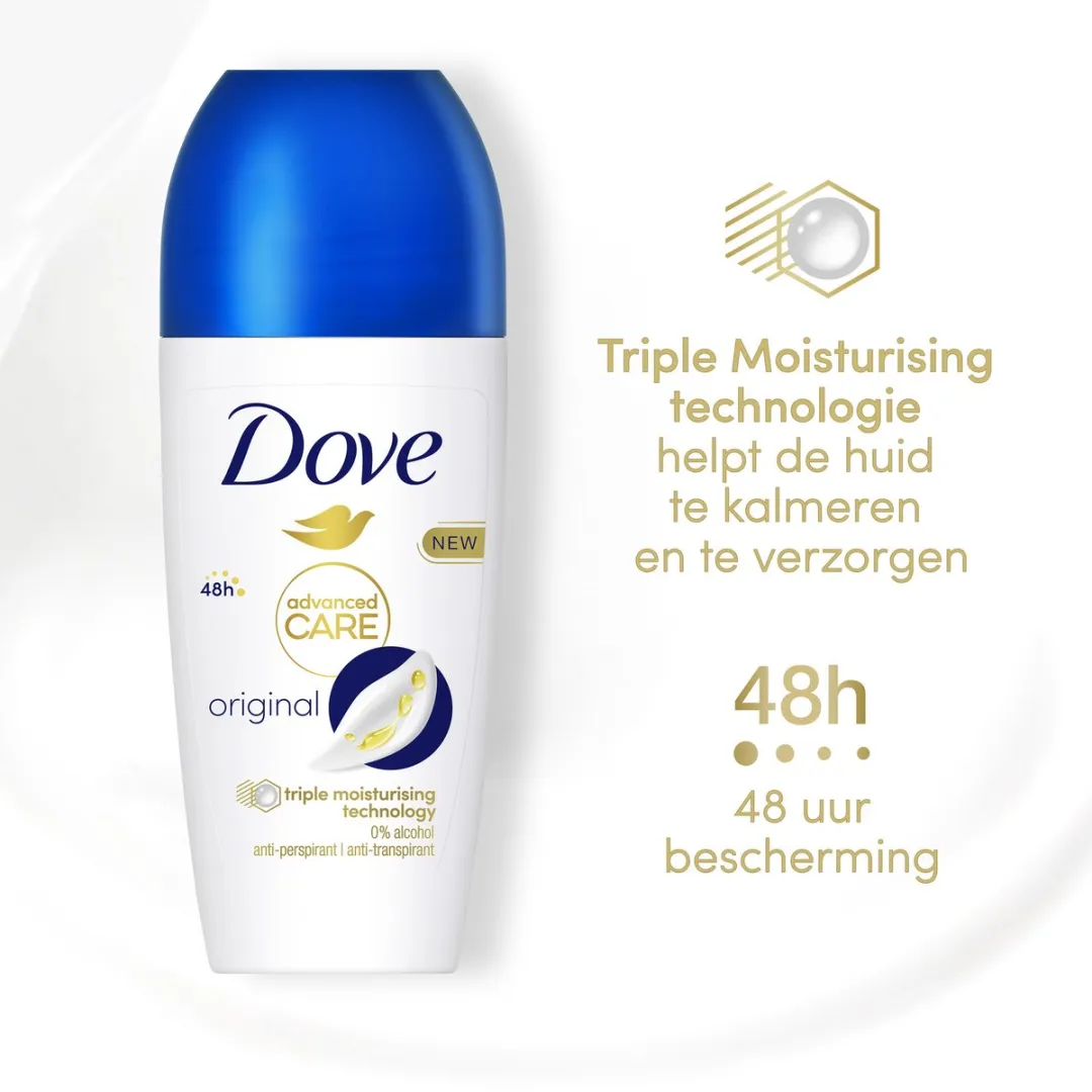 Dove Original Advanced Care Anti-Transpirant Roller - 6x50ml