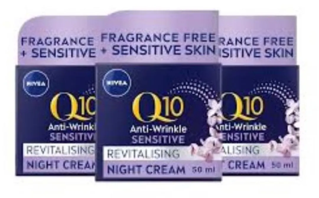 NIVEA Q10 Anti-Rimpel Nachtcrème Gevoelige Huid 3x50ml - afbeelding 6 van 6