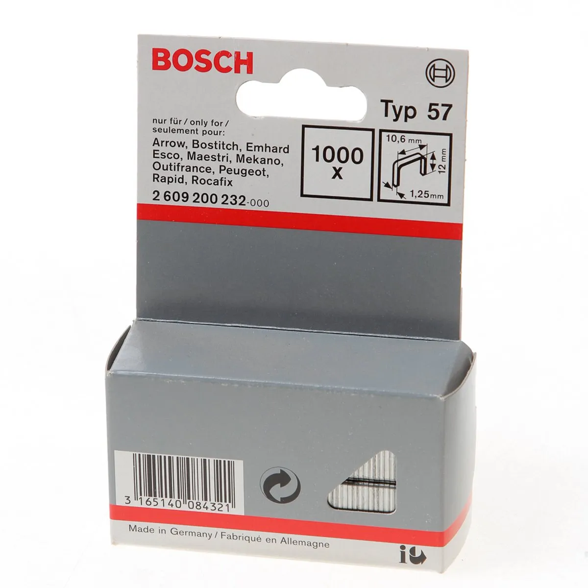 Bosch Draadnippels M5x0,8 10,6x1,25x12mm - 1000 Stuks