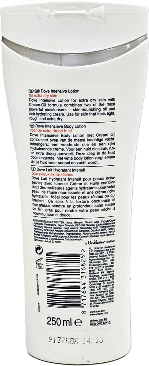Dove Body Lotion Intensief 250ml - Cream Oil Formula