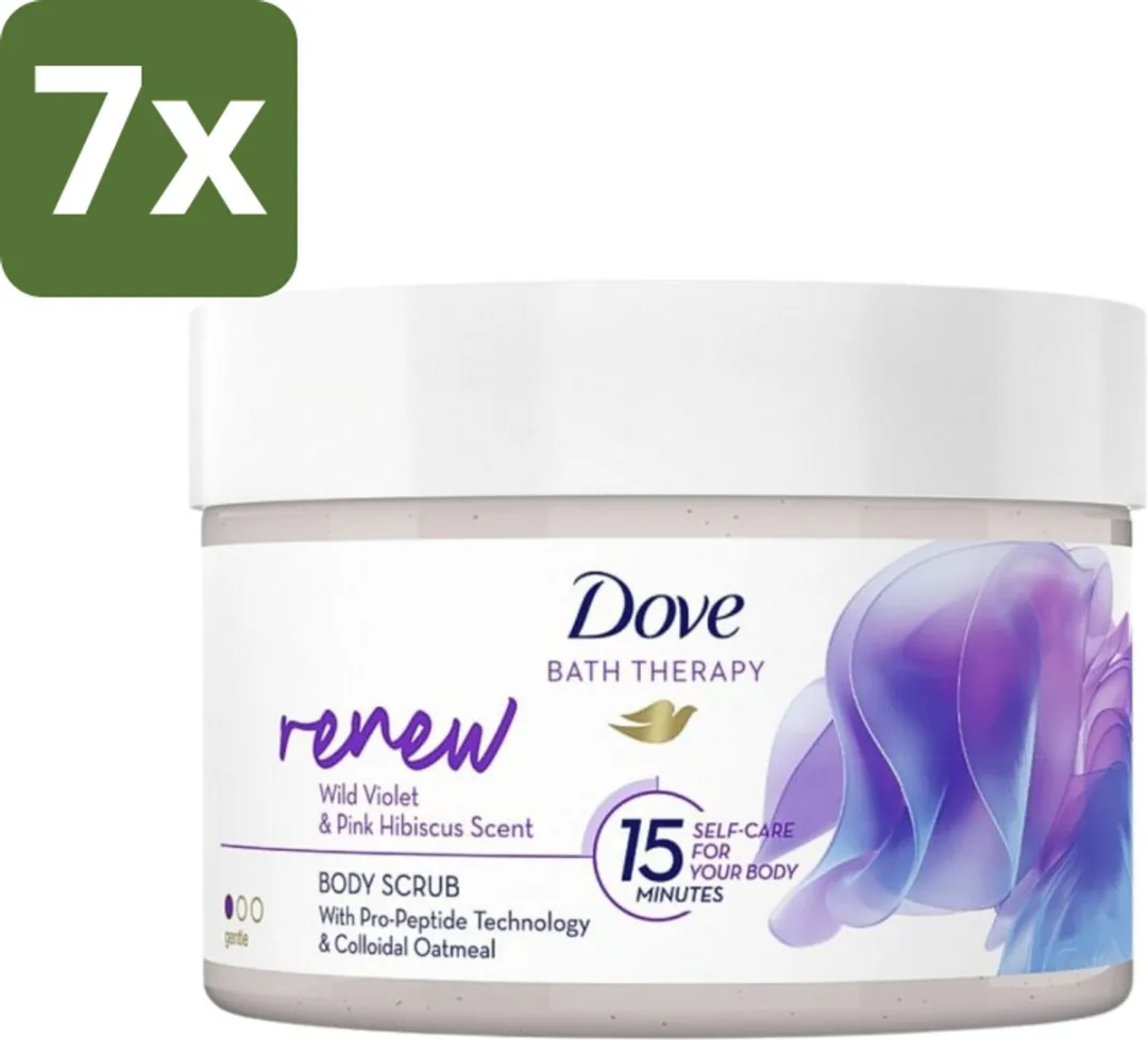 Dove Bath Therapy Renew Wilde Viooltjes & Roze Hibiscus Bodyscrub 295ml - 7 Stuks