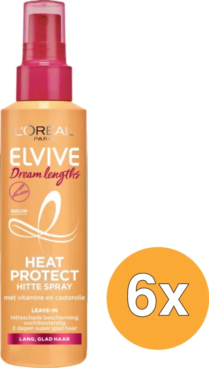 L'Oréal Paris Elvive Dream Lengths Heat Protect Spray 230°C - 900ml (6x150ml)