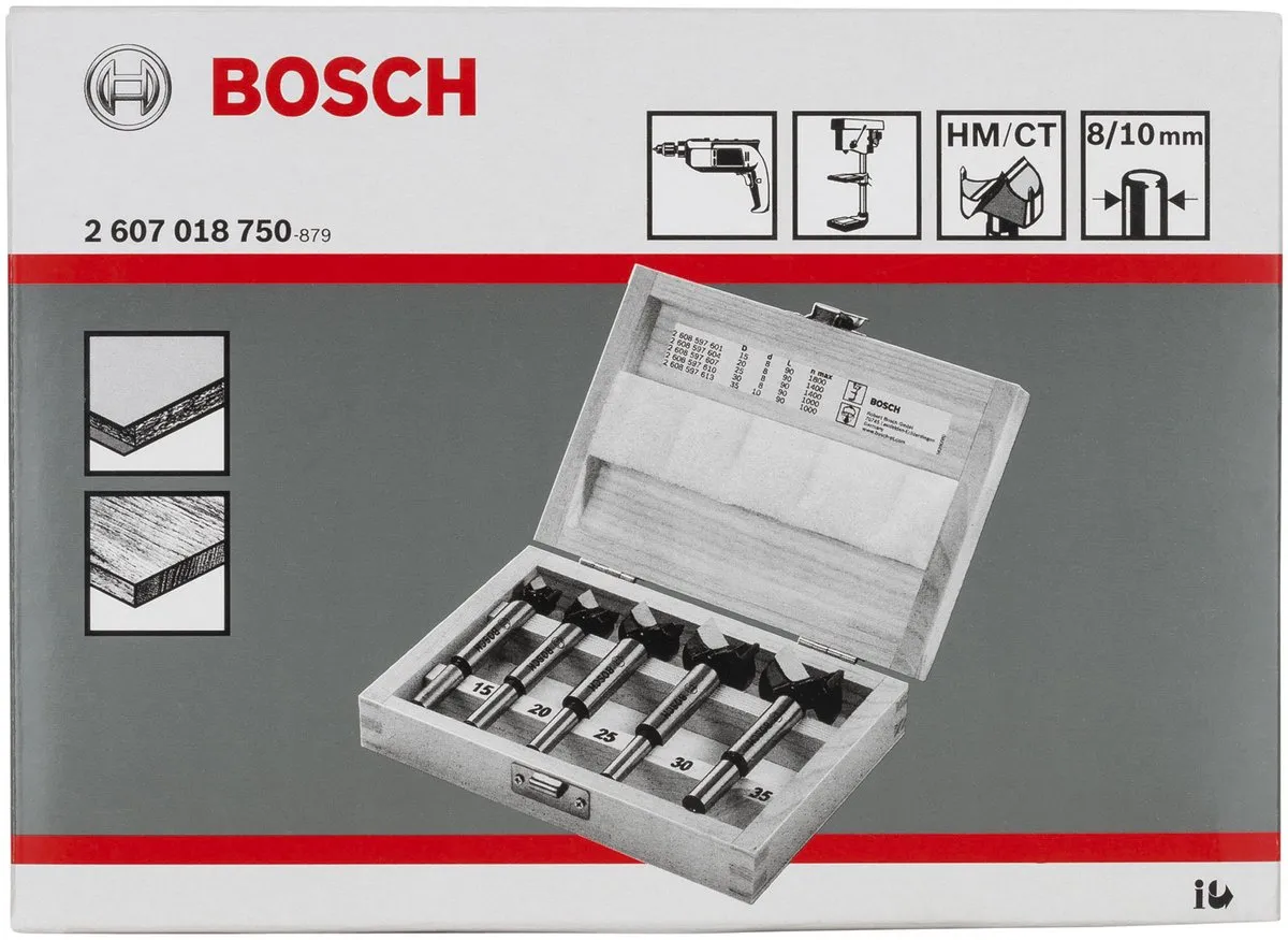 Bosch HM5 Machinale Houtborensset - 5-delig