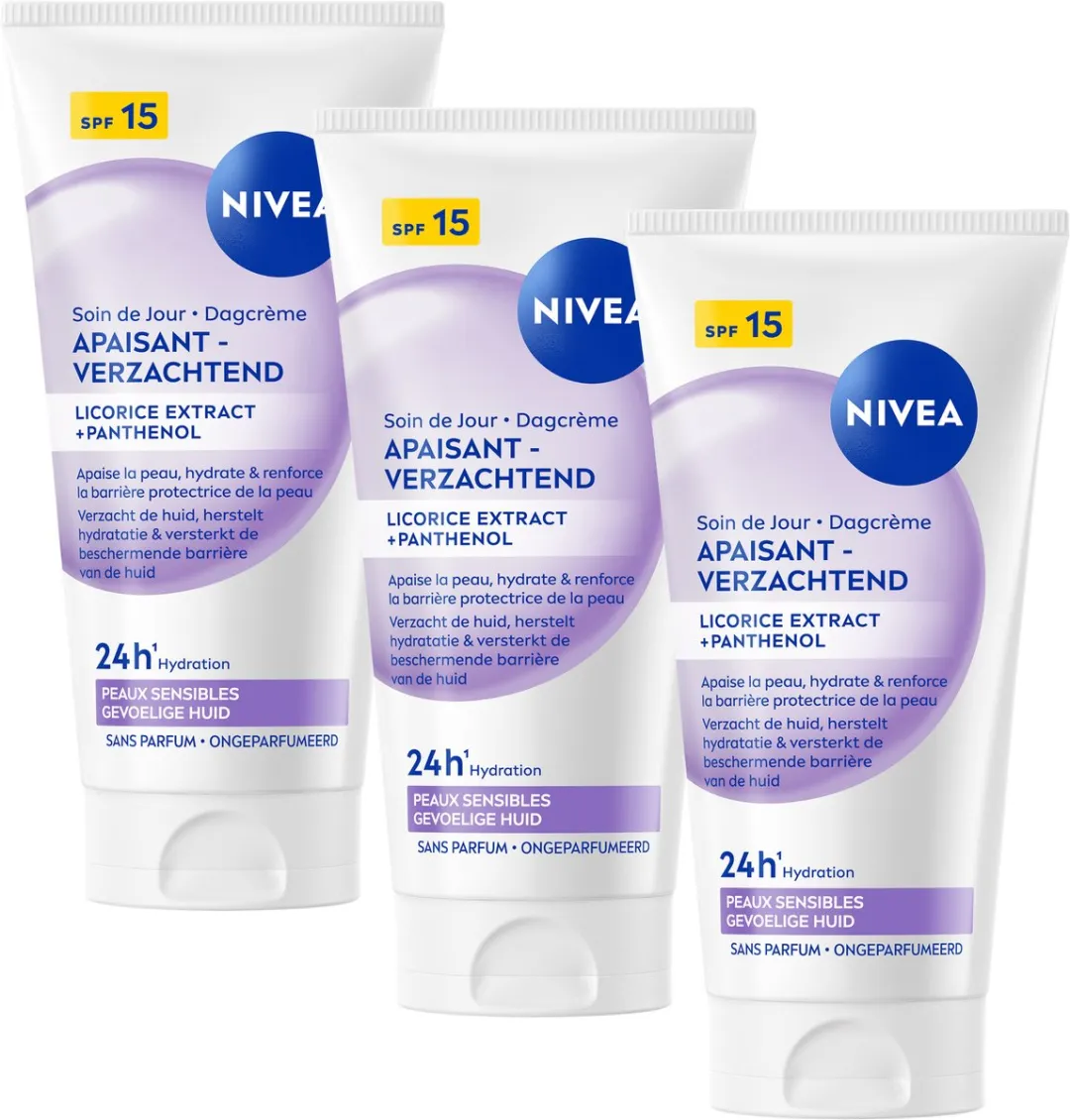 NIVEA Essentials Verzachtende Dagcrème SPF15 - 3x50ml