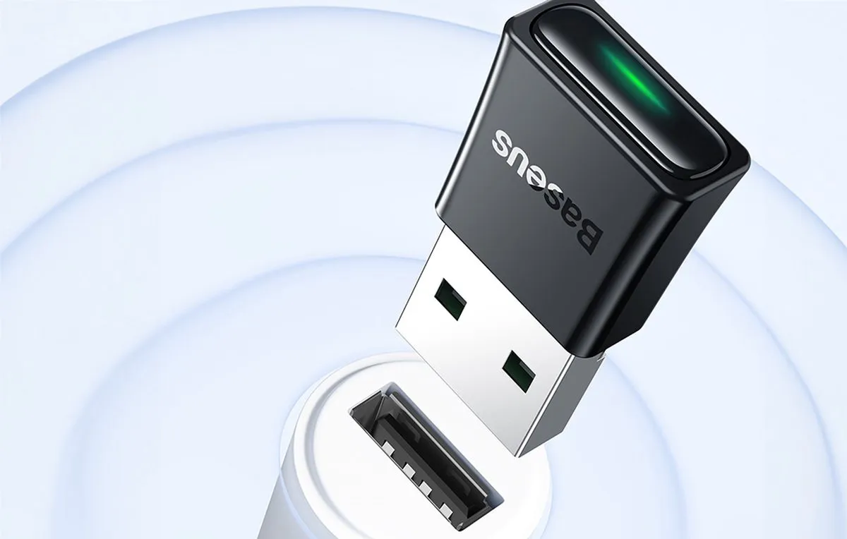 Baseus BA07 Bluetooth 5.3 Adapter - Zwart