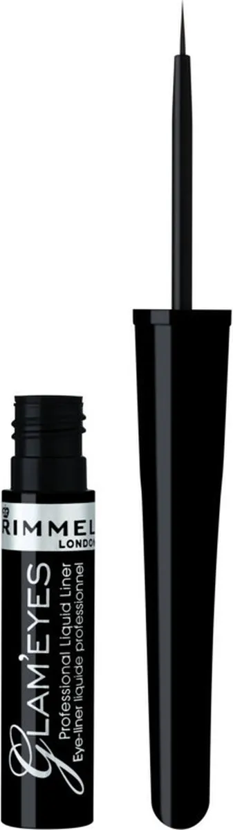 Rimmel London Glam'Eyes Professional Liquid Eyeliner - Zwart - 3 Stuks