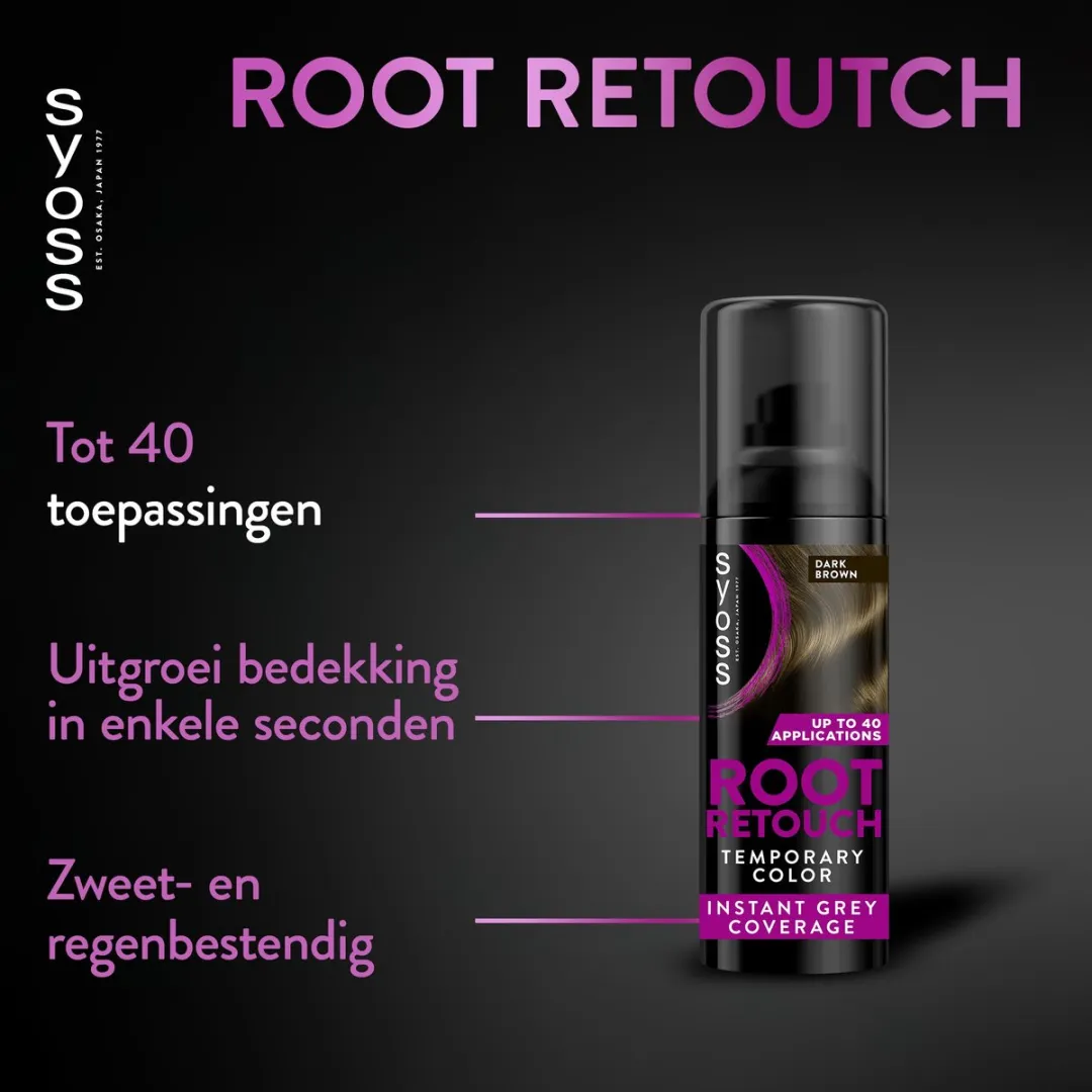 SYOSS Root Retouch Uitgroeispray Bruin - 3x120ml
