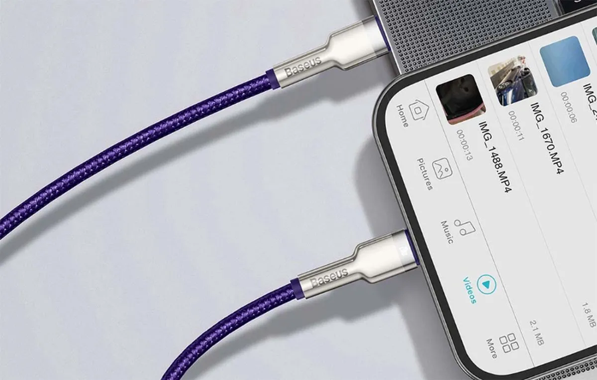 Baseus USB-C Lightning Kabel PD 20W - 1M - Transparant