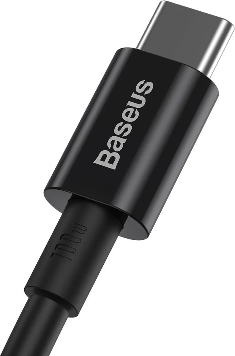Baseus USB-C naar USB-C Kabel Max 100W - 1m - Zwart