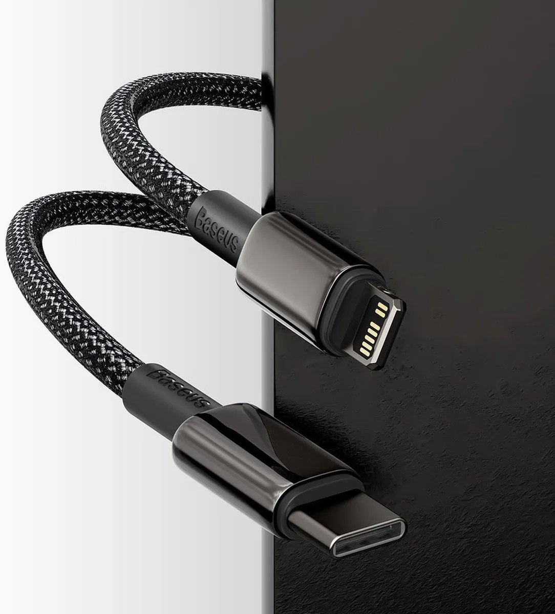 Baseus CATLWJ-01 USB-C Lightning Kabel - 1m - Zwart - afbeelding 6 van 6