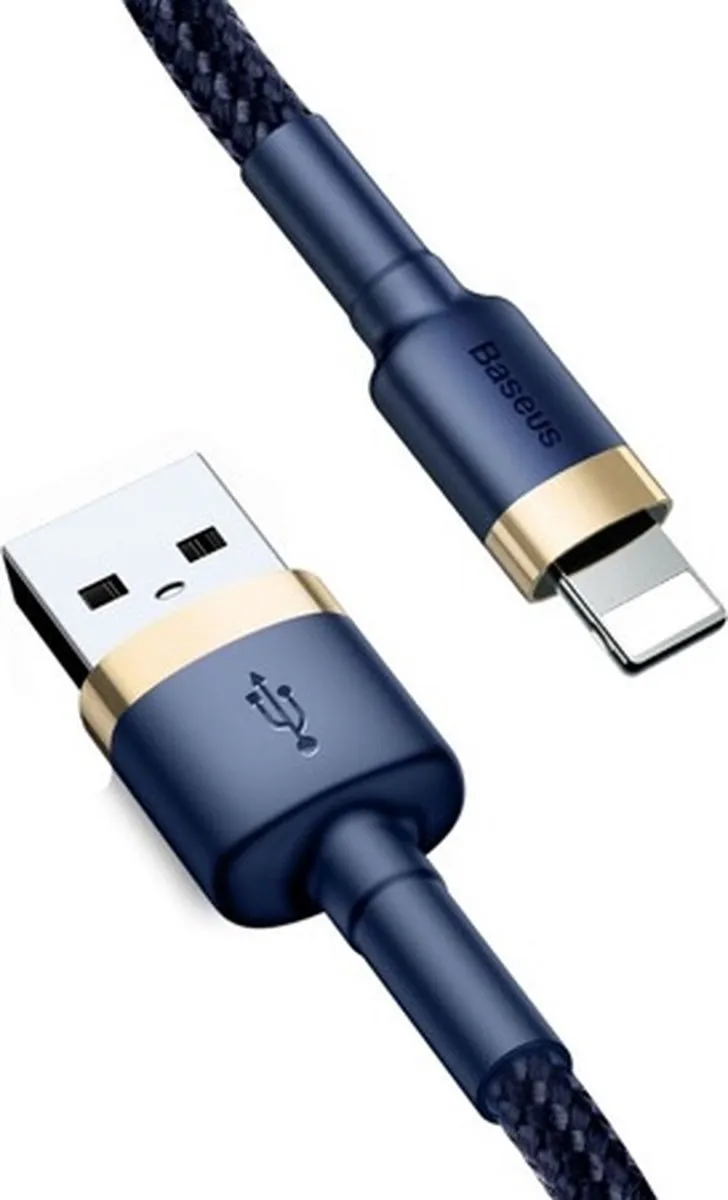 Baseus Cafule USB-A/Lightning Kabel 1m - Blauw-Goud