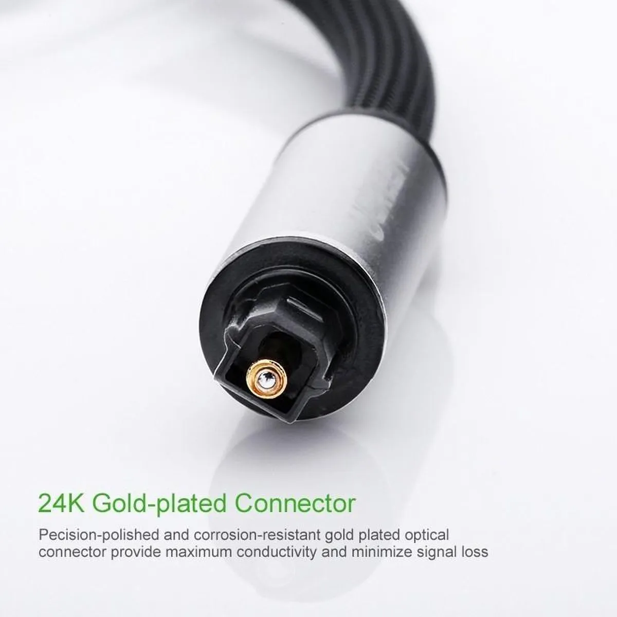 Ugreen Toslink Optical Audio Kabel - Aluminium - Grijs