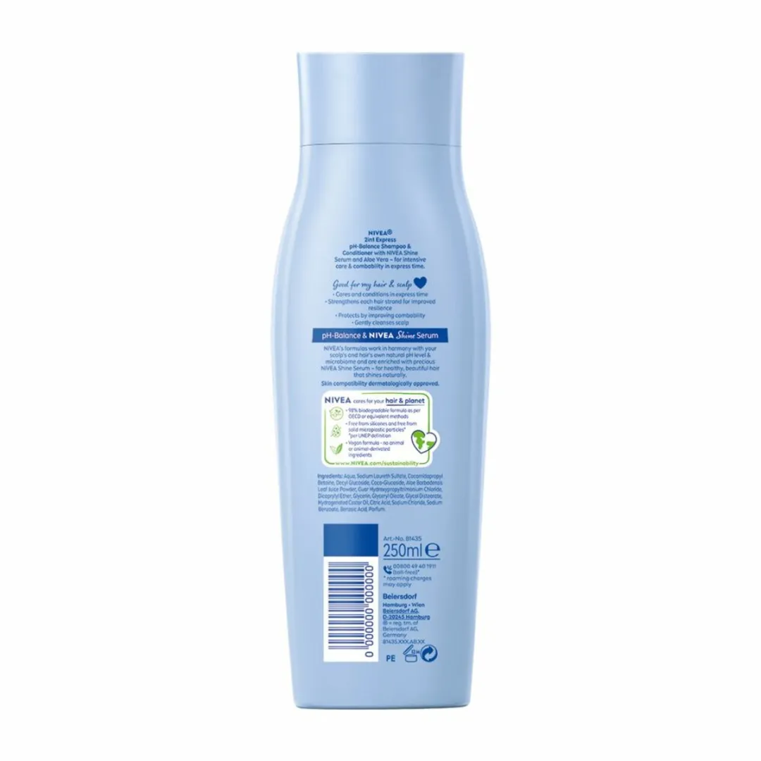 NIVEA 2-in-1 Care Express Shampoo & Conditioner - 3x250ml