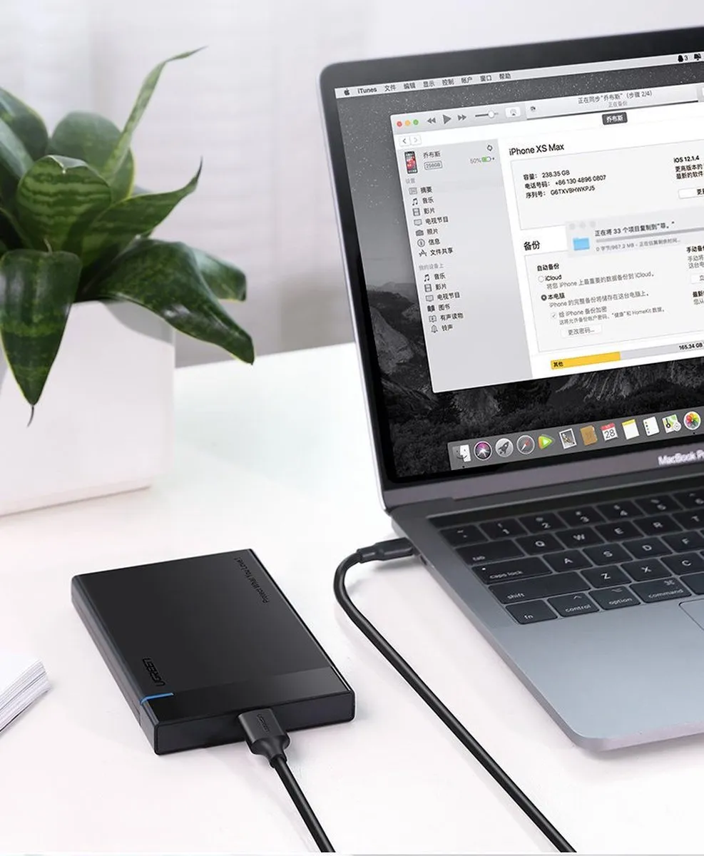 Ugreen US312 USB-C naar micro-USB Kabel 1m - Zwart
