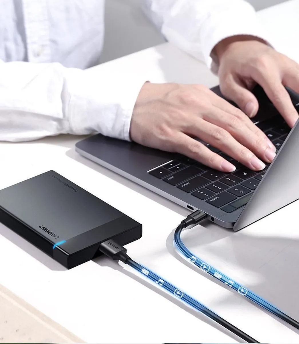 Ugreen US312 USB-C naar micro-USB Kabel 1m - Zwart - afbeelding 6 van 6