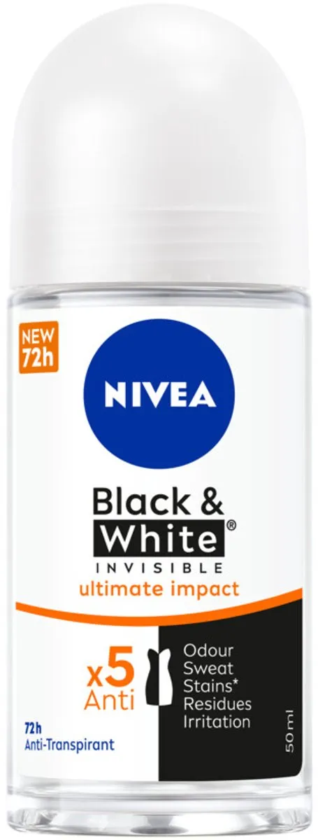NIVEA Deodorant Roller Zwart & Wit Ultieme Impact 200ml - 4 Stuks