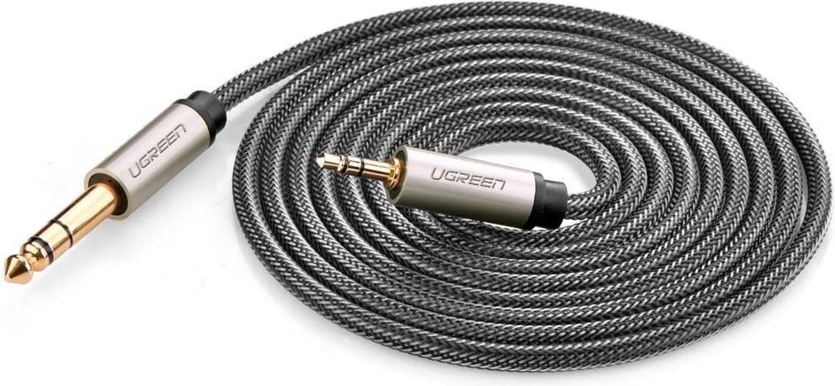 UGREEN TRS Audiokabel 3,5mm naar 6,35mm 1m - Grijs