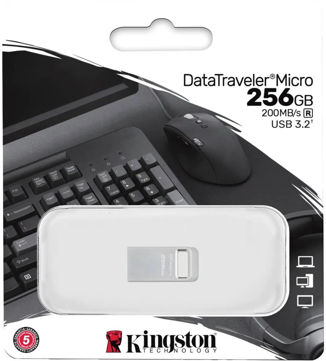 Kingston DataTraveler Micro DTMC3G2/256GB USB-stick 256GB - Zilver