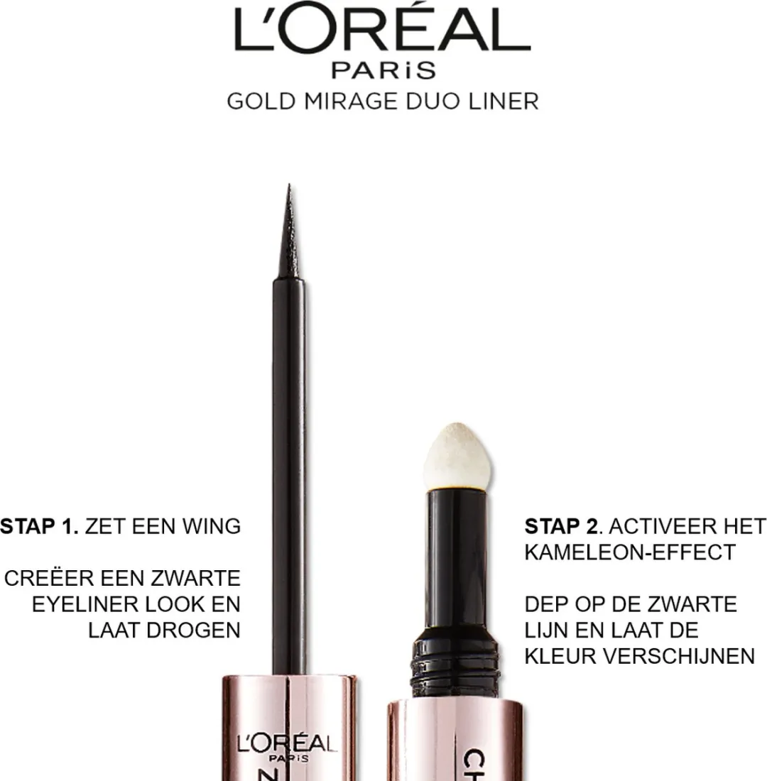L'Oréal Paris Gold Mirage Duo Liquid Eyeliner 01 Sapphire Light - Blauw