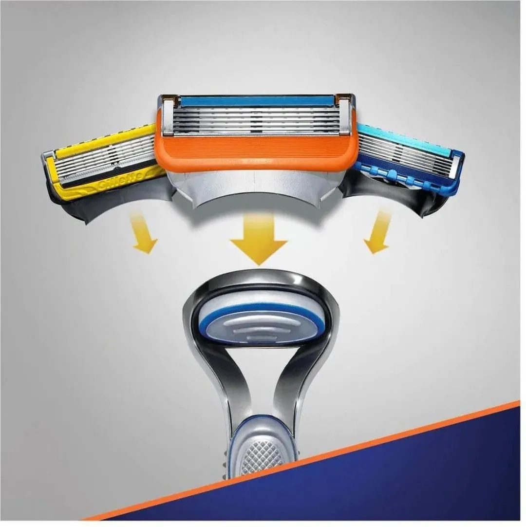 Gillette Fusion Scheersysteem - 10 Mesjes - Oranje/Zwart