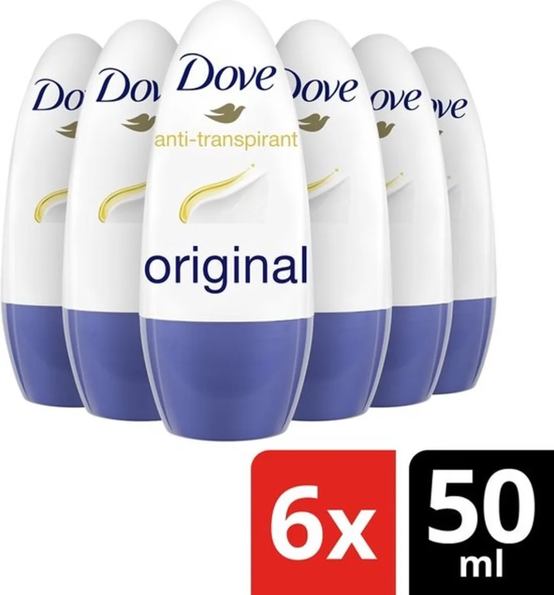 Dove Original Deodorant Roller - 300ml (6x50ml)