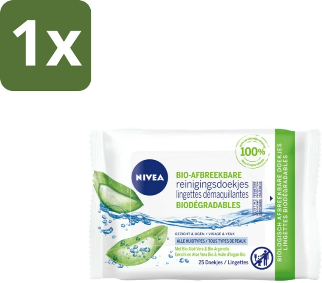 NIVEA Reinigingsdoekjes Bio Aloe Vera 25 Stuks