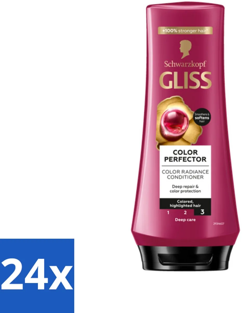 Gliss - Hair Repair - Conditioner voor Kleurbehoud en Glans - 200 ml - Voordeelverpakking - 24 stuks