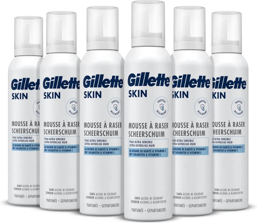 Gillette SKIN Scheermousse Ultra Gevoelige Huid - 6x240ml