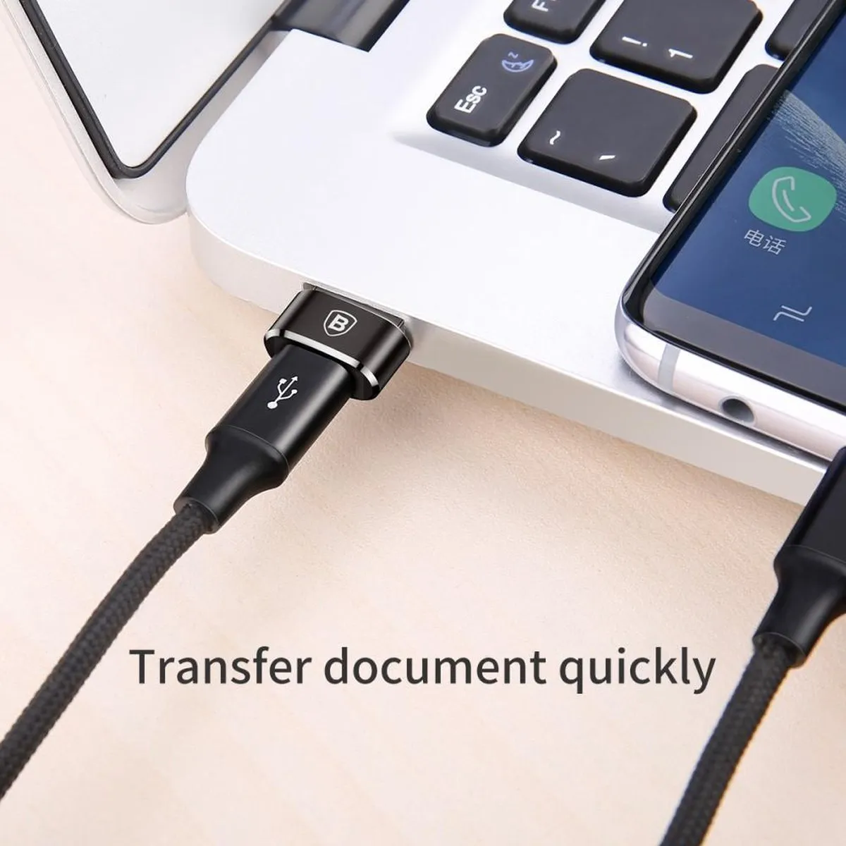 Baseus CAAOTG-01 USB-C naar USB Adapter - Zwart - afbeelding 6 van 6