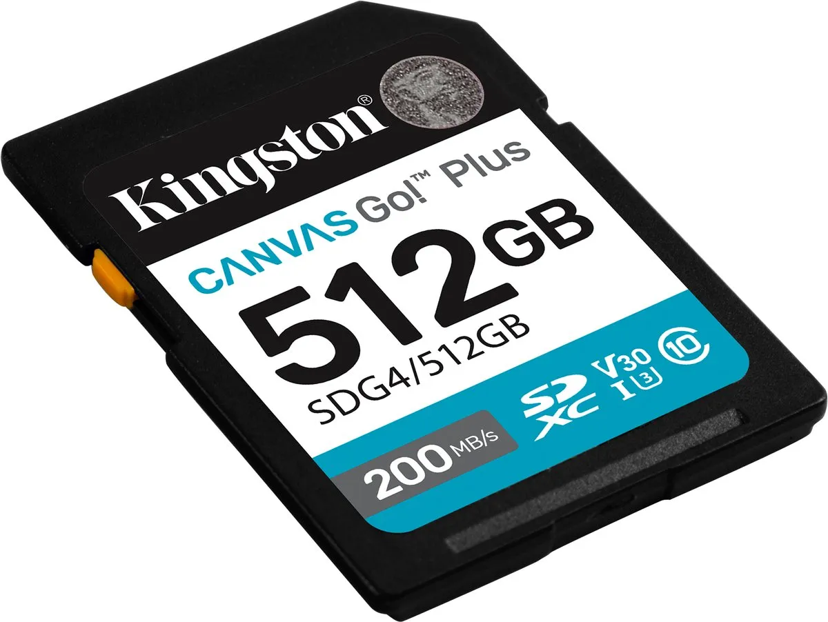 Kingston Canvas Go Plus SDG4/512GB SDXC Geheugenkaart 512GB