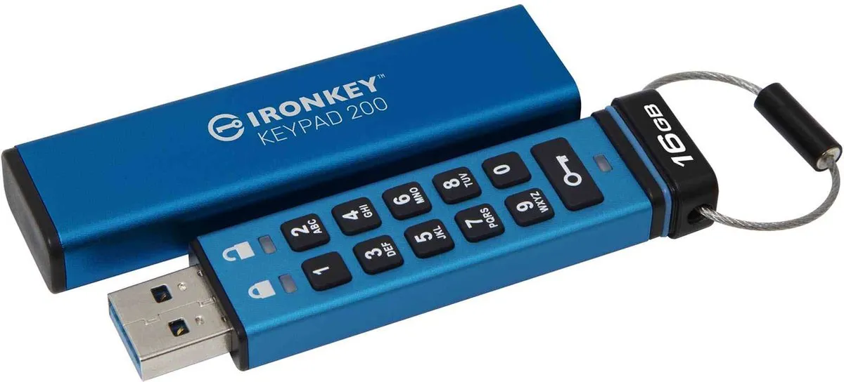 Kingston IronKey 16GB Keypad 200 - Blauw