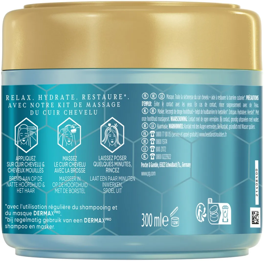 Head & Shoulders DermaXPro Hydratatie Haarmasker 300ml