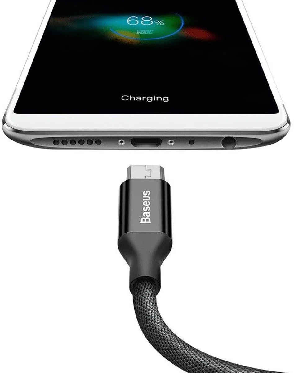 Baseus Yiven USB naar Micro-USB Kabel 1,5m 2A - Zwart