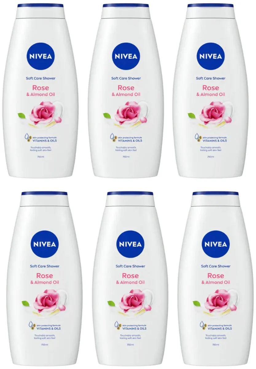 NIVEA Douchegel Rose & Almond Oil 6x750ml