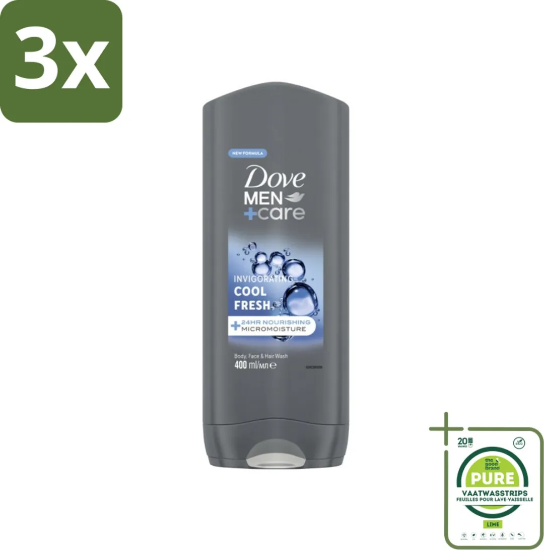 Dove Men+Care Cool Fresh Douchegel 1200ml - 3 Stuks
