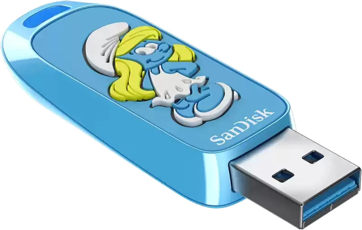SanDisk USB Smurf 256GB - 130MB/s - Zilver
