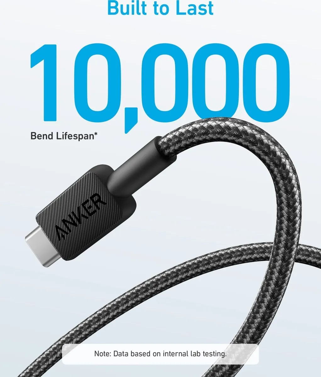 Anker 322 USB-A naar USB-C Kabel 1.8M - Zwart