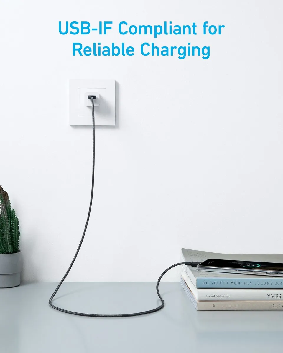 Anker 322 USB-A naar USB-C Kabel 1.8M - Zwart