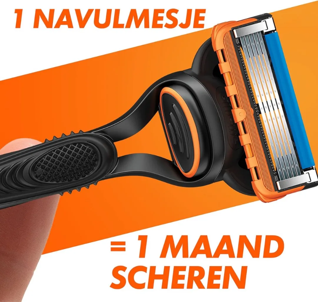 Gillette Fusion5 Scheersysteem - Oranje/Zwart - 8 Mesjes