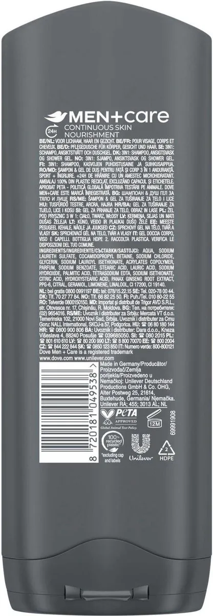 Dove Men+Care Care Sport Active Fresh Douchegel - 1200ml (3x400ml)