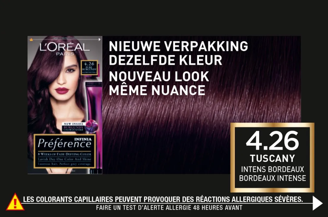 L'Oréal Paris Préférence 4.26 Intens Bordeaux Permanente Haarkleuring 996ml